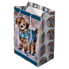 Poodle Lovers Weihnachten Mittlere Geschenktüte
