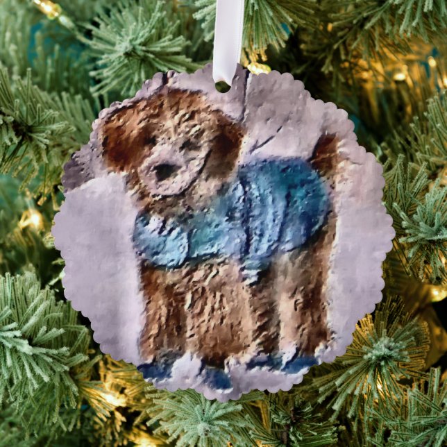 Poodle Lovers Weihnachten Ornament Karte (Insitu (Baum))