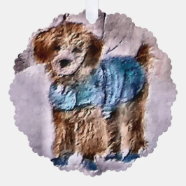 Poodle Lovers Weihnachten Ornament Karte