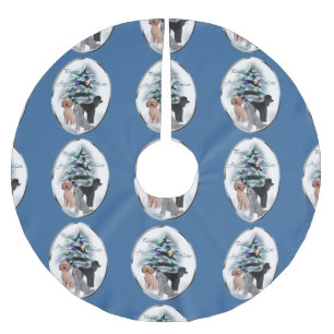 Poodle Lovers Weihnachten Polyester Weihnachtsbaumdecke