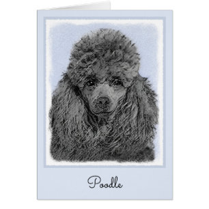 Poodle Malerei Miniaturspielzeug Schwarze Kunst