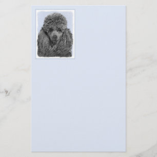 Poodle Malerei Miniaturspielzeug Schwarze Kunst Briefpapier