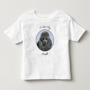 Poodle Malerei Miniaturspielzeug Schwarze Kunst Kleinkind T-shirt