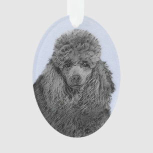 Poodle Malerei Miniaturspielzeug Schwarze Kunst Ornament