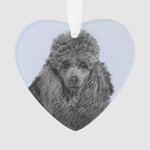 Poodle Malerei Miniaturspielzeug Schwarze Kunst Ornament
