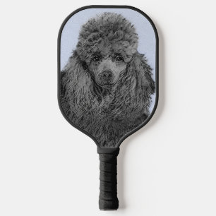 Poodle Malerei Miniaturspielzeug Schwarze Kunst Pickleball Schläger