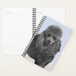 Poodle Malerei Miniaturspielzeug Schwarze Kunst Planer