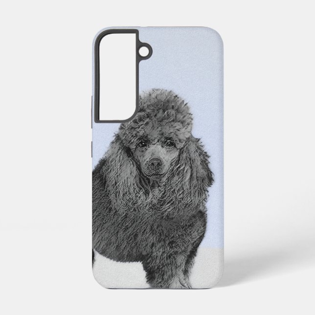 Poodle Malerei Miniaturspielzeug Schwarze Kunst Samsung Galaxy Hülle (Rückseite)