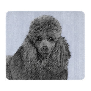 Poodle Malerei Miniaturspielzeug Schwarze Kunst Schneidebrett