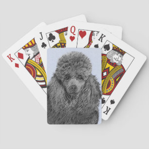 Poodle Malerei Miniaturspielzeug Schwarze Kunst Spielkarten