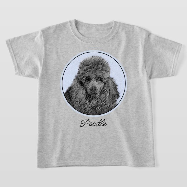 Poodle Malerei Miniaturspielzeug Schwarze Kunst T-Shirt (Ablage )
