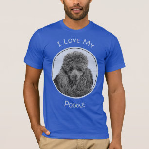Poodle Malerei Miniaturspielzeug Schwarze Kunst T-Shirt