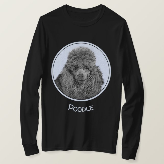 Poodle Malerei Miniaturspielzeug Schwarze Kunst T-Shirt (Design vorne)