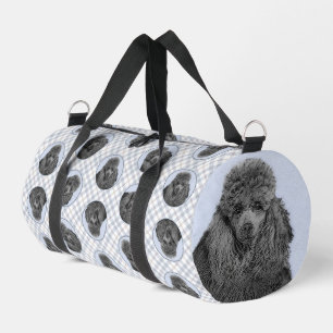 Poodle Malerei Miniaturspielzeug Schwarzer Haustie Duffle Bag