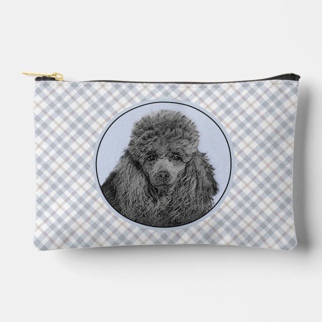 Poodle Malerei Miniaturspielzeug Schwarzer Haustie Zubehörtasche (Vorderseite)