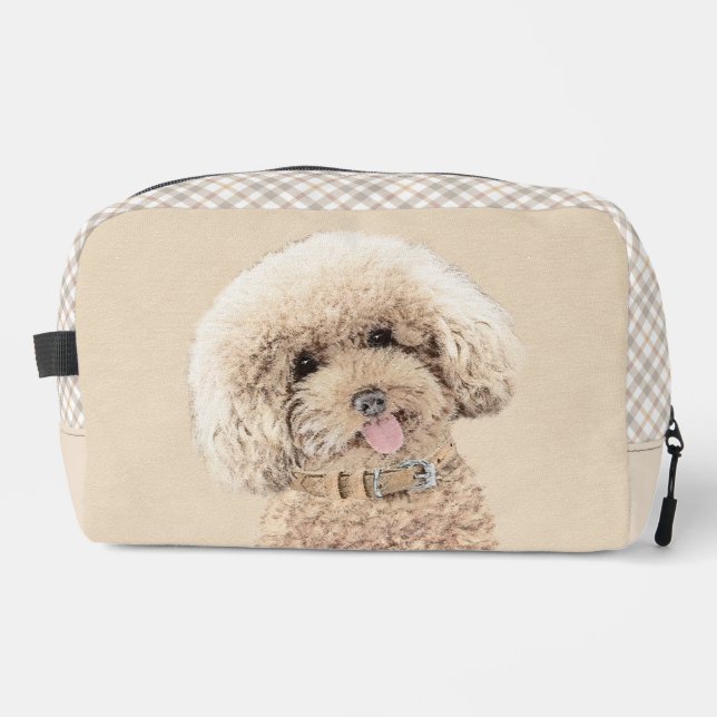 Poodle Malerei Spielzeug Apricot Creme Original Hu Waschbeutel (Vorderseite)