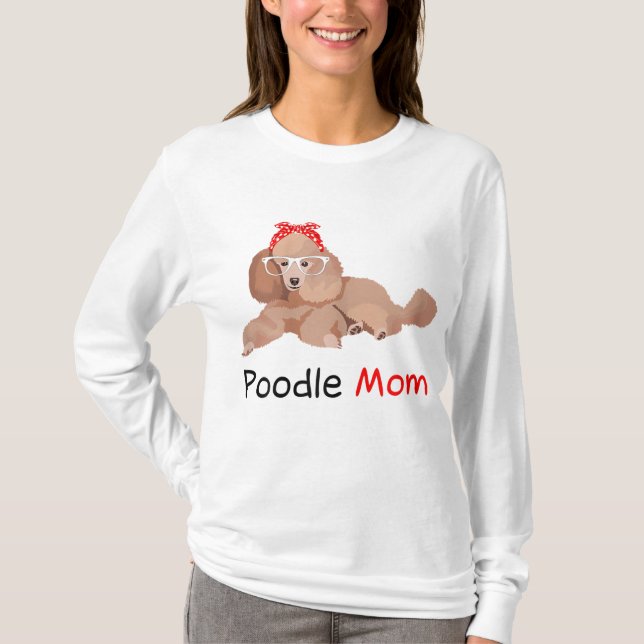 Poodle Mama Dog Bandana Pet Lover Geschenk Frauen  T-Shirt (Vorderseite)