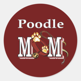 Poodle MAMA Geschenke Runder Aufkleber