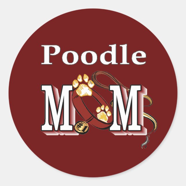 Poodle MAMA Geschenke Runder Aufkleber (Vorderseite)