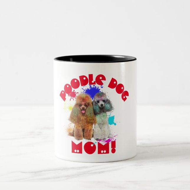 Poodle Mama Hund Lover Beste Hunde Mama je Zweifarbige Tasse (Mittel)