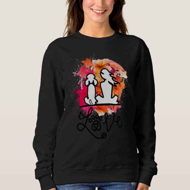Poodle Mama und Poodle Liebhaber farbenfroh Sweatshirt (Vorderseite)