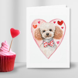 Poodle Mama Valentinstag Hund Liebe Herz Rosa Feiertagskarte