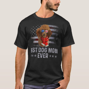 Poodle-Mama Vintage-amerikanische-Flagge Patriotis T-Shirt
