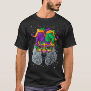Poodle Mardi Gras Dog Face Karneval Jester Festiva T-Shirt