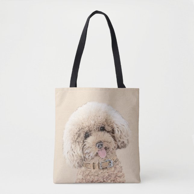 Poodle Miniatur Spielzeug Apricot Cream Brown Dog  (Vorderseite)