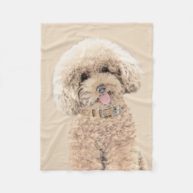 Poodle Miniatur Spielzeug Apricot Cream Brown Dog  Fleecedecke (Vorderseite)
