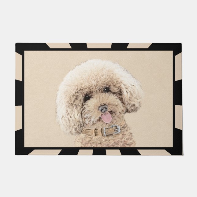 Poodle Miniatur Spielzeug Apricot Cream Brown Dog  Fußmatte (Vorderseite)