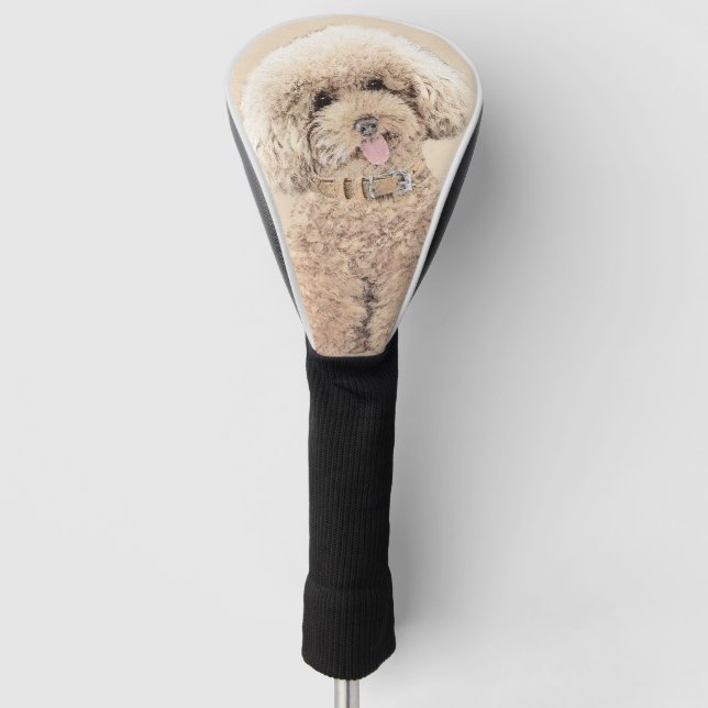 Poodle Miniatur Spielzeug Apricot Cream Brown Dog  Golf Headcover (Vorderseite)