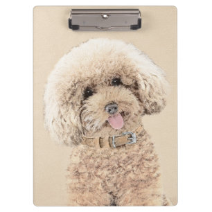 Poodle Miniatur Spielzeug Apricot Cream Brown Dog Klemmbrett
