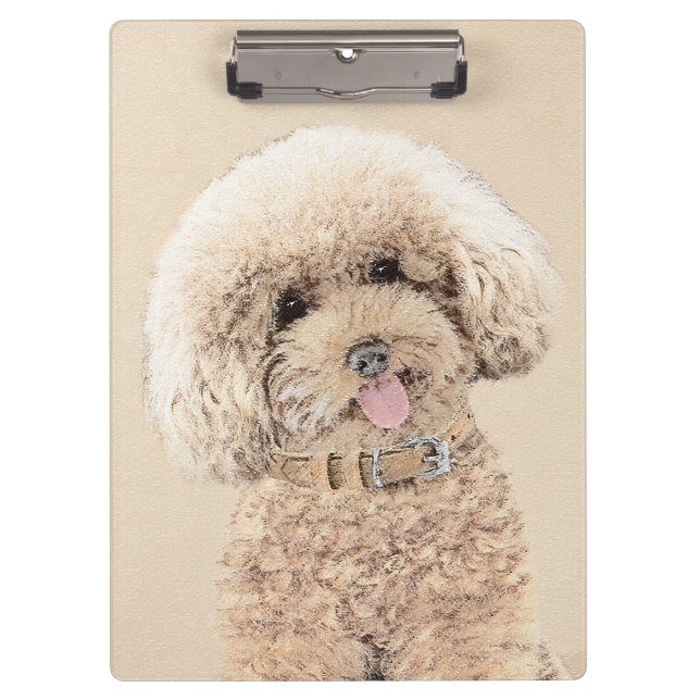 Poodle Miniatur Spielzeug Apricot Cream Brown Dog  Klemmbrett (Vorderseite)