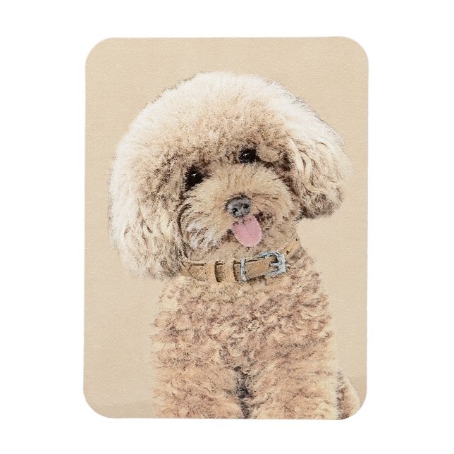 Poodle Miniatur Spielzeug Apricot Cream Brown Dog  Magnet (Vertikal)