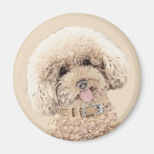 Poodle Miniatur Spielzeug Apricot Cream Brown Dog  Magnet