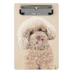 Poodle Miniatur Spielzeug Apricot Cream Brown Dog Mini Klemmbrett