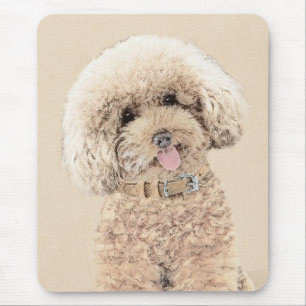 Poodle Miniatur Spielzeug Apricot Cream Brown Dog  Mousepad