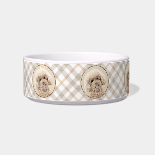Poodle Miniatur Spielzeug Apricot Cream Brown Dog  Napf