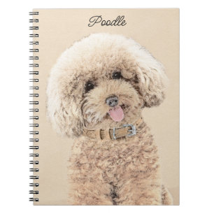 Poodle Miniatur Spielzeug Apricot Cream Brown Dog  Notizblock