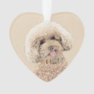 Poodle Miniatur Spielzeug Apricot Cream Brown Dog  Ornament
