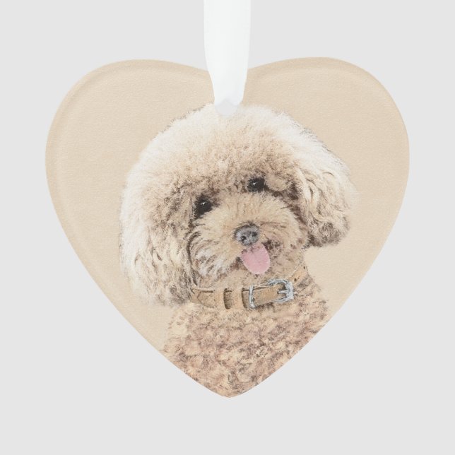 Poodle Miniatur Spielzeug Apricot Cream Brown Dog  Ornament (Vorderseite)