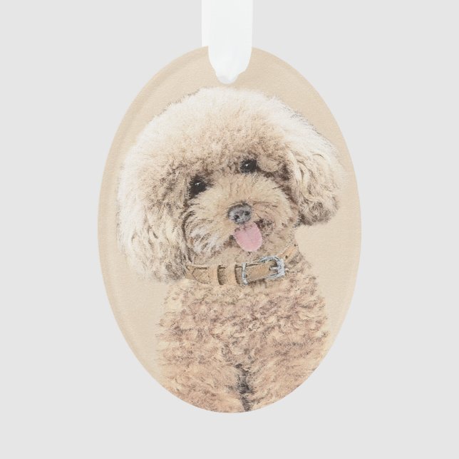 Poodle Miniatur Spielzeug Apricot Cream Brown Dog  Ornament (Vorderseite)