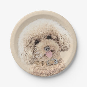 Poodle Miniatur Spielzeug Apricot Cream Brown Dog  Pappteller