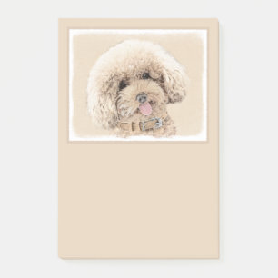 Poodle Miniatur Spielzeug Apricot Cream Brown Dog  Post-it Klebezettel