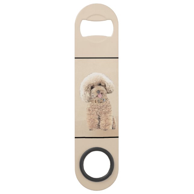 Poodle Miniatur Spielzeug Apricot Cream Brown Dog  Speed Flaschenöffner (Rückseite)