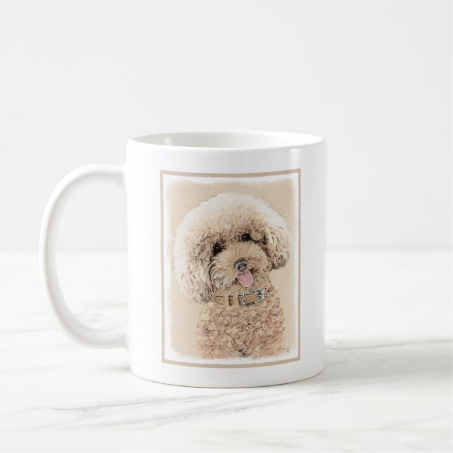 Poodle Miniatur Spielzeug Apricot Cream Brown Dog  Tasse (Links)