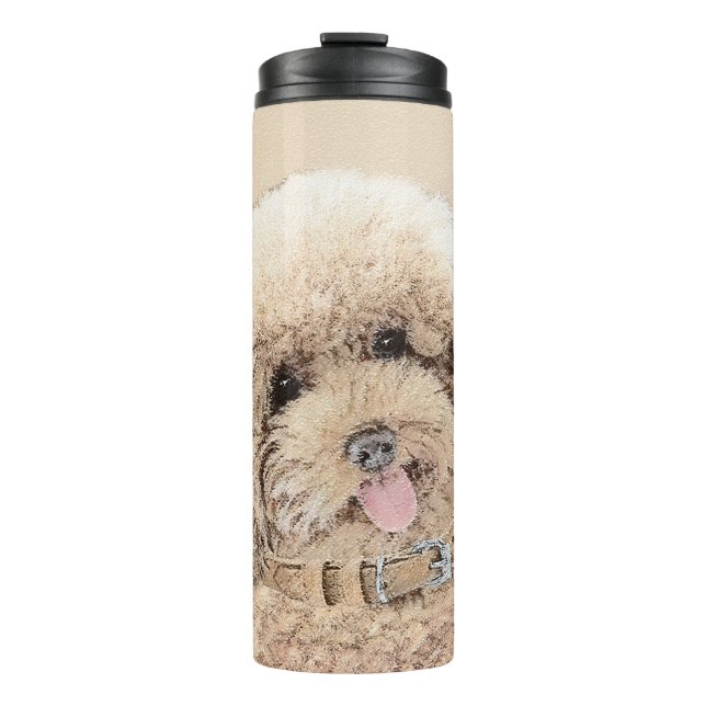 Poodle Miniatur Spielzeug Apricot Cream Brown Dog  Thermosbecher (Vorderseite)