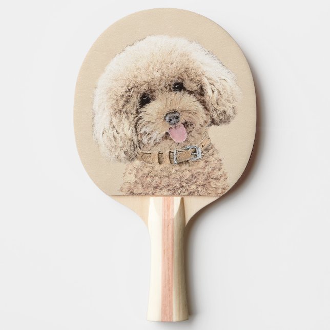 Poodle Miniatur Spielzeug Apricot Cream Brown Dog  Tischtennis Schläger (Vorderseite)
