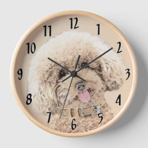 Poodle Miniatur Spielzeug Apricot Cream Brown Dog  Uhr